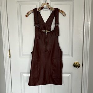 Free people brown faux leather dress